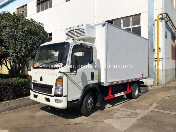 Medicine Vaccine Delivery Sinotruk HOWO 3ton 5ton Refrigerated Freezer Van Truck with Thermo King Carrier Refrigerator Adjustable Temperature