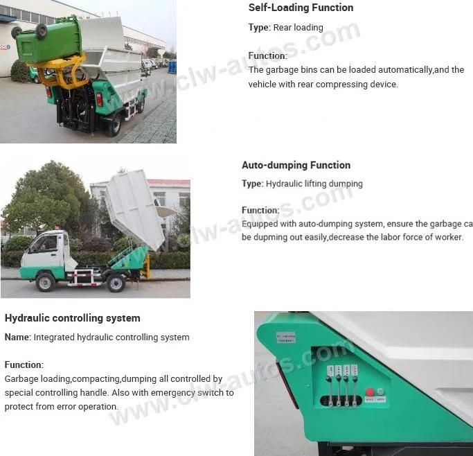 Electric Compression Refuse Collector 4 Wheels 3liters/4liters Electric Waste Disposal Dump Truck Garbage