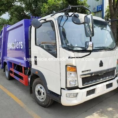 Sinotruk HOWO 5000 Liters 3tons to 5tons Compactor Garbage Truck with Rear Loader