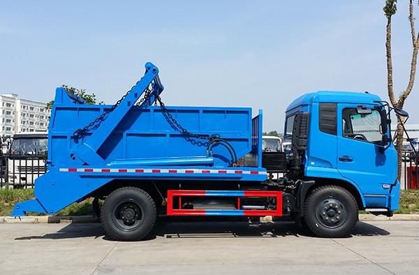 Dongfeng 6 Wheels Swept-Body Refuse Collector Garbage Truck Swing Arm Garbage Truck