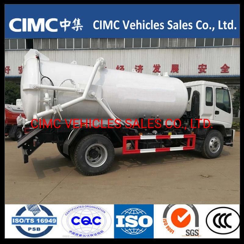 China Isuzu F Series Ftr 4*2 Sewage Vehicles Vacuum Sewage Suction 10000 Liters