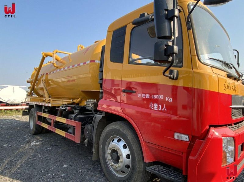 Dongfeng 4*2 Multifunctional Cleaning Sewage Suction Truck Sewer Jet Truck 15 Cubic Meters