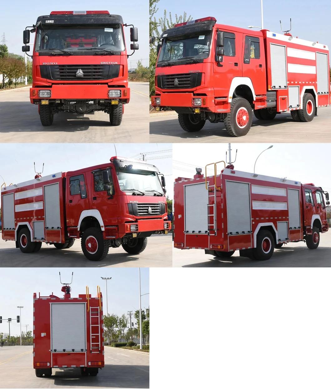 Sinotruck HOWO 4X4 6tons 4WD 5000 Litres 6000 Litres Water Tank Fire Fighting Truck
