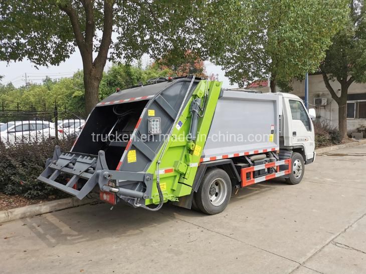 Small 4cbm 5cbm Forland Inner City Garbage Compactor Truck for Steel Container Plastic Trash Bin Lifting with Hydraulic Dumping