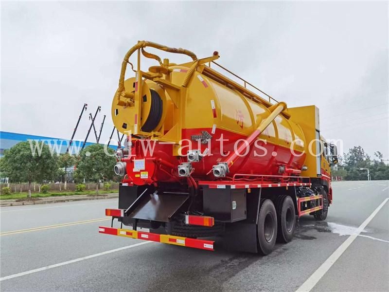 Dongfeng Kinland 6X4 20000 Liters 20tons Vacuum Sewage Suction and High Pressure Cleaning Truck Septic Tank Truck