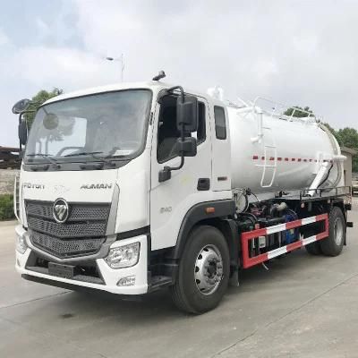 Foton Auman 10cbm 12cbm 10tons 12tons Vacuum Sewage Cleaner Truck