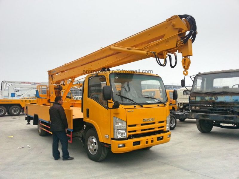 Isuzu 18m 21m Straight Arm Telescopic Boom High-Altitude Operation Working Truck for Sale