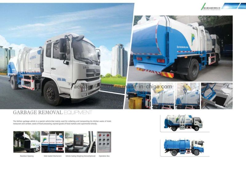 Aerosun 4000L Cgj5080zys Side-Loaded Garbage Truck Compactor for Kitchen Garbage Euro3