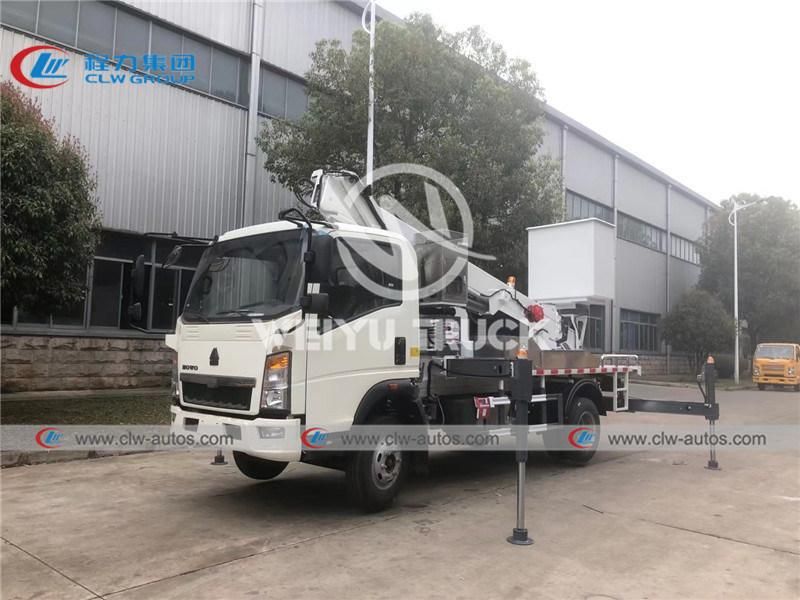 HOWO 4X2 Hydraulic 15m Telescopic Boom Truck Aerial Working Platform Truck with Insulated Bucket