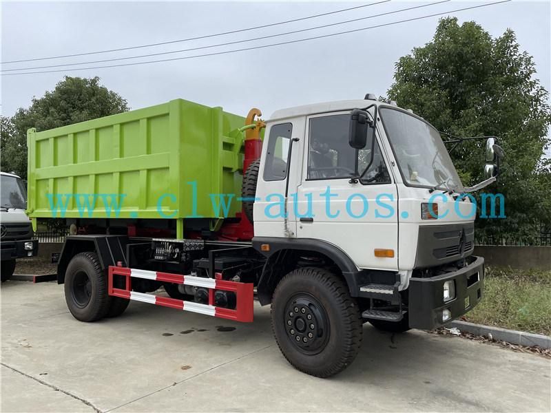 10000liters 10m3 8tons Dongfeng 4X2 Detachable Container Type Hook Lift Arm Garbage Truck