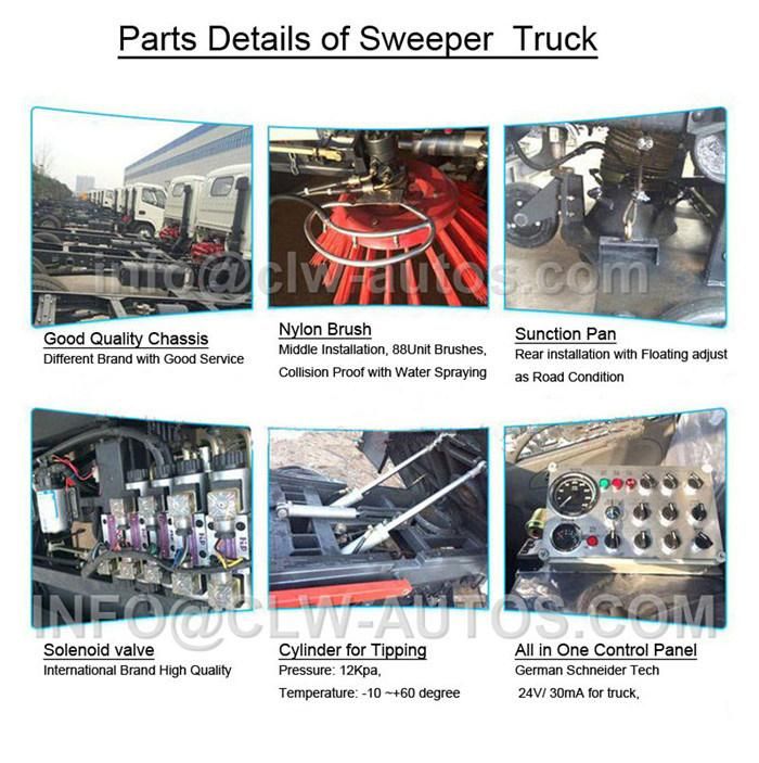 Customized 8m3 Road Sweeping Truck with 6m3 Garbage Tank and 2m3 Water Tanker