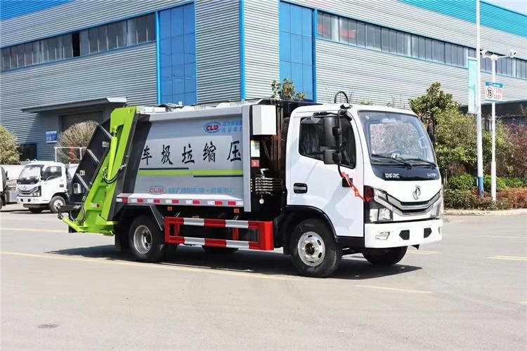 New Design of 6m3 Compress Garbage Truck Loaded Urban Garbage with 240L or 660L Trash Bin for Environmental Sanitation