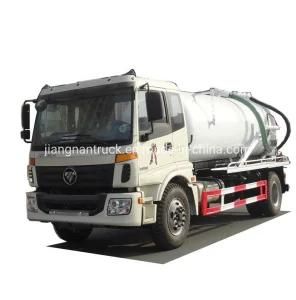 Foton Vacuum Sewage Suction Truck 12000 Liters Septic Tank Sewer Cleaning Sludge Tank Fecal Waste Water Suction High Pressure Jetting Truck