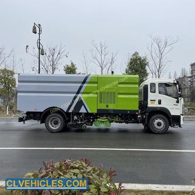 High Pressure Water Jetting HOWO Road Sweeper Truck 15000L Tank Vacuum Sweeper Truck