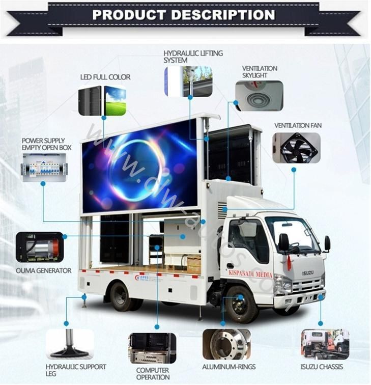 Dongfeng LED P4 P5 P6 Outdoor Advertising Trucks LED Billboard Truck Semi-Trailer for Road Show for Africa Middle East Southeast Asia South America