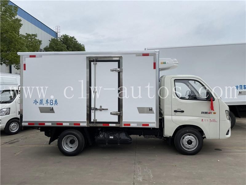 Foton Xiangling M1 Gasoline Refrigerated Truck Fresh Meat Vegetables Refrigerated Truck 4X2 Refrigerator Box Van Truck