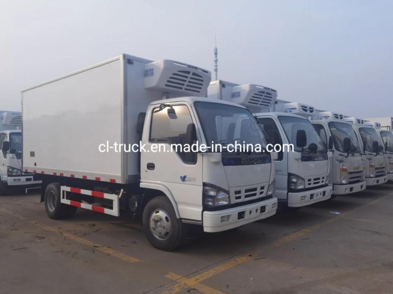 Japan Isuzu 600p Type Van Refrigerated Freezer Truck 5tons 3 Tons Isuzu Refrigerator Truck for Meat and Fish