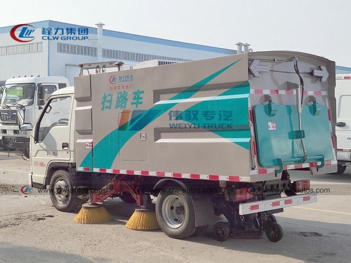 Foton 3000L Mini Street Cleaning Vehicles 3cbm 3m3 Small Road Sweeper Truck