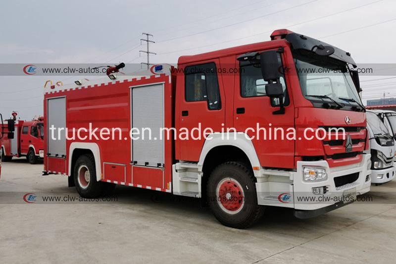 Sinotruk HOWO 4X2 6 Wheels Wheeler 266HP 8cbm 8000L Fire Fighting Truck with Water and Foam Tanker