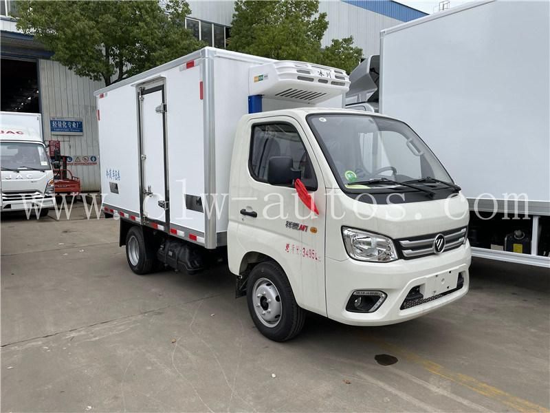 Foton Xiangling M1 Gasoline Refrigerated Truck Fresh Meat Vegetables Refrigerated Truck 4X2 Refrigerator Box Van Truck