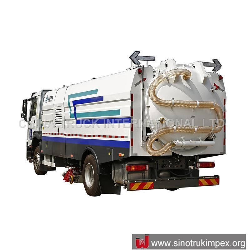 HOWO 12m3 Garbage Tank 4 Brushes Road Sweeper Truck