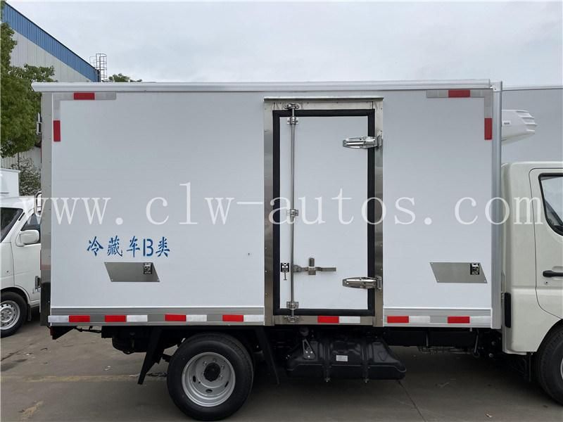 Foton Xiangling M1 Gasoline Refrigerated Truck Fresh Meat Vegetables Refrigerated Truck 4X2 Refrigerator Box Van Truck