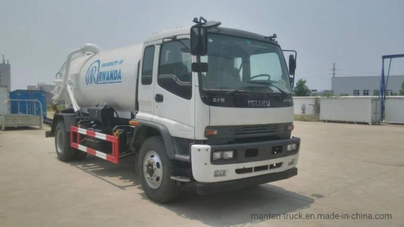 Isuzu 10, 000 Liter Sewage Vacuum Suction Truck for City Sewage Cleaning