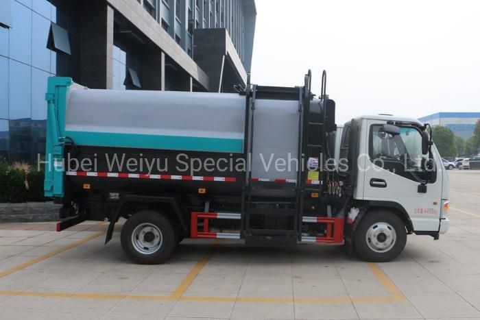 China JAC 7cbm/7000liters Hydraulic Loading Discharging Waste Truck Hanging Bucket Side Loader Garbage Truck
