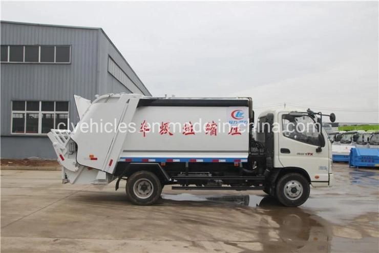 Foton 4X2 8cbm (6000kg) Garbage Tank Compressed Refuse Compactor Truck