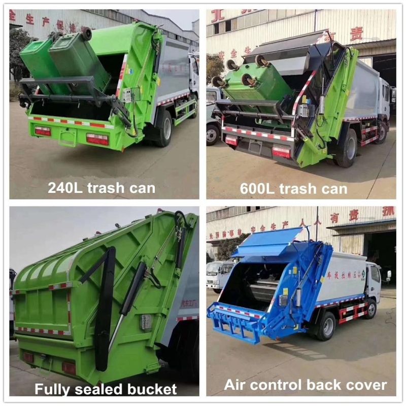 DFAC 6tons 7cbm 8000liters Compression Garbage Truck for Bucket Collection