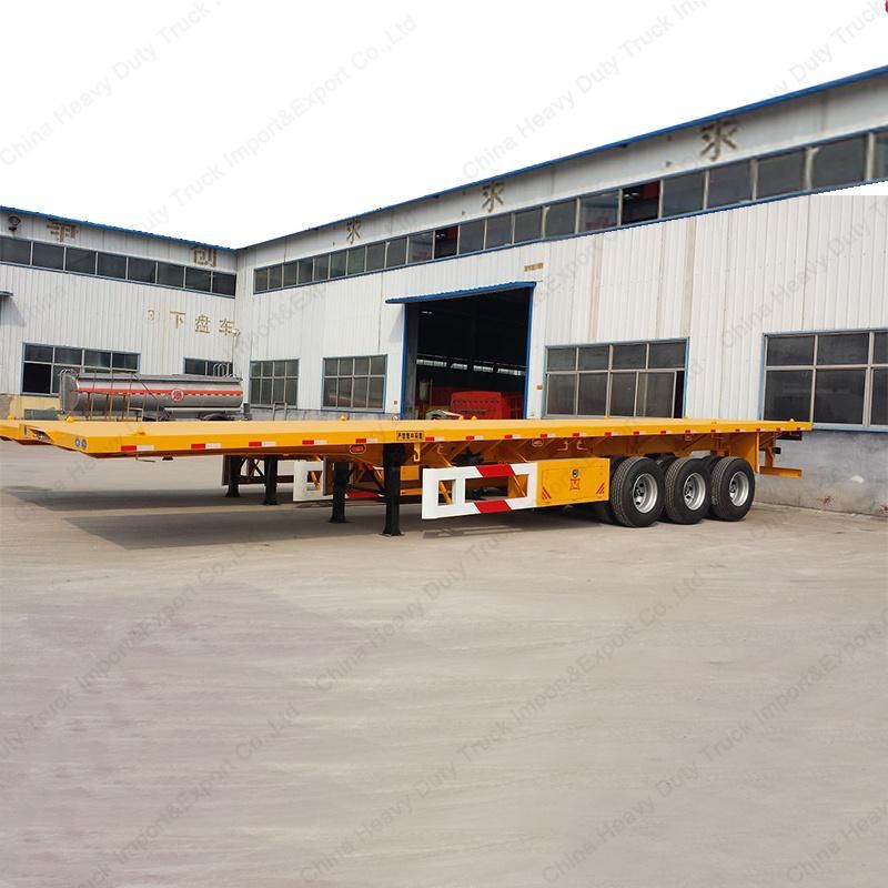 Sinotruk Truck Trailer Manufacturers Flatbed Container Semi Trailer for Sale