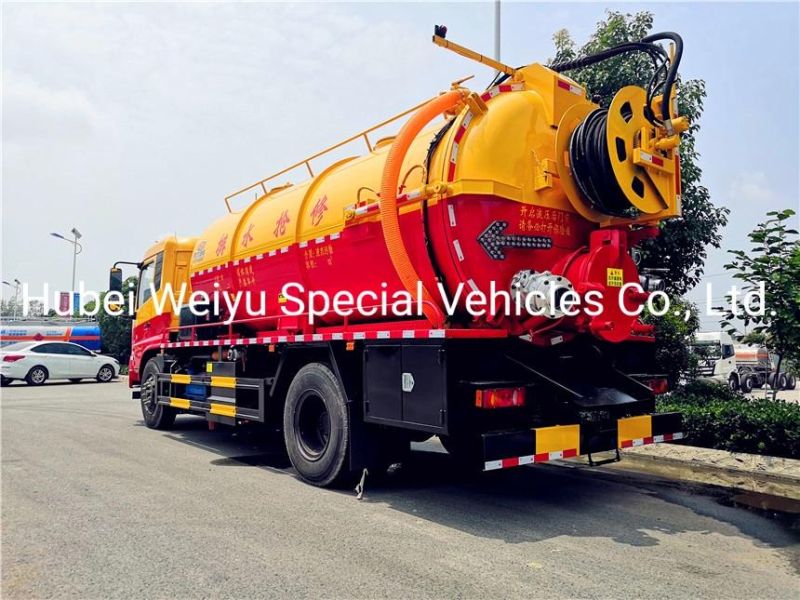 Weiyu Truck Sewer Cleaning Sewage Suction Truck 13, 000 Liters Vacuum Pump High Pressure Washing Truck