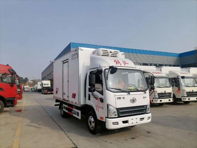 FAW Refrigerated Truck in Stock 4X2 8 Tons Ice Cream Transport Truck