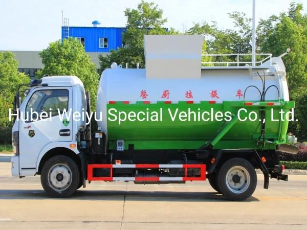Chengli Dongfeng Brand Kitchen Trash Collection Garbage Truck with Side Bucket Lifting