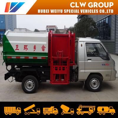 Hot Sale China Foton 3000liters/3cbm Small Hook Lift Side Loading Garbage Compactor Truck