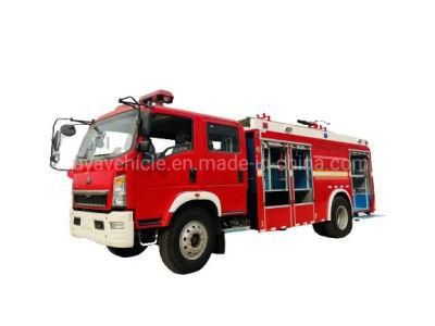China Fire Truck Manufacturer HOWO 4000L 5000L 6000L Fire Rescue Trucks with British Interface