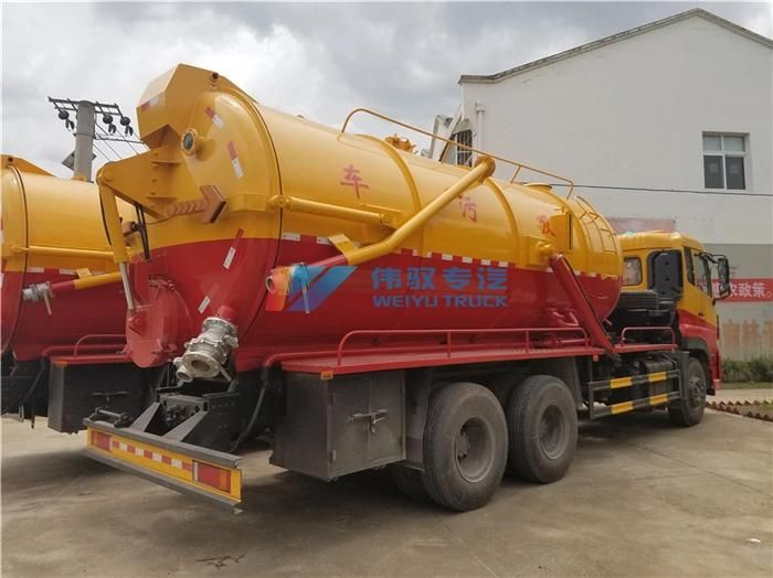 Dongfeng 6X4 18cbm 18tons Vacuum Sewage Suction Tanker Truck with Water Ring Vacuum Pump
