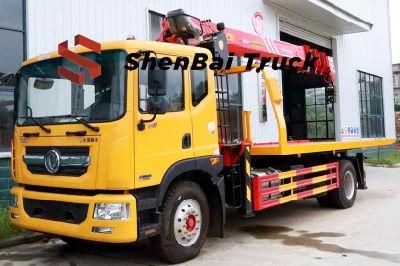 New Product Dongfeng 4X2 Wrecker with Crane 8 Ton Stiff Boom Crane Made in China