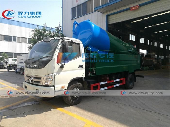 Foton 6tons 8tons High Pressure Vacuum Sewage Suction Truck 8cbm Sewer Cleaning Truck