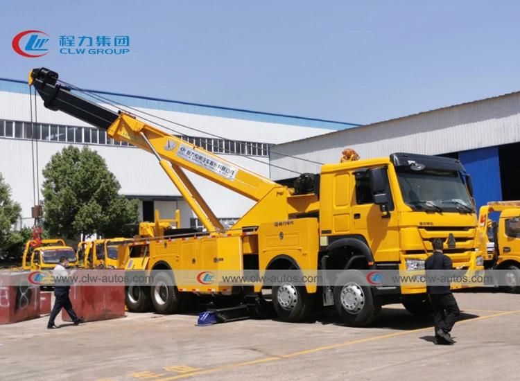 Sinotruk HOWO 8X4 420HP 50 Tons Rotation Rotator Emergency Road Recovery Rescue Wrecker Tow Truck Breakdown Buses Towing Truck