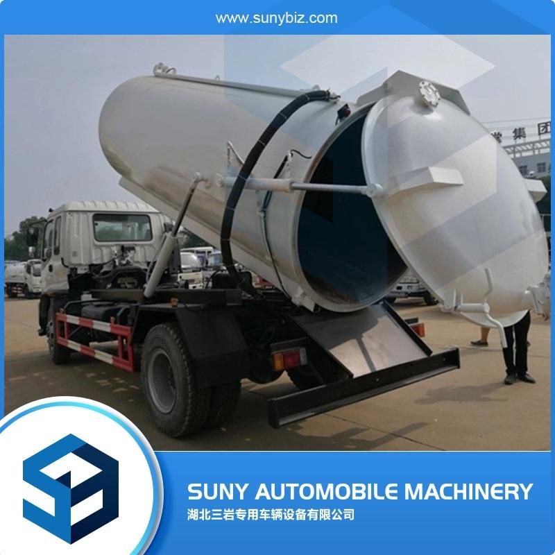 6 Wheeler I Suzu 8cbm-12cbm Industrial Vacuum Truck with Rear Open Door