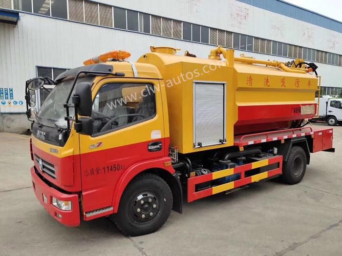 Dongfeng 6m3-8m3 High Pressure Jetting Sewage Suction Truck Sewer Cleaning