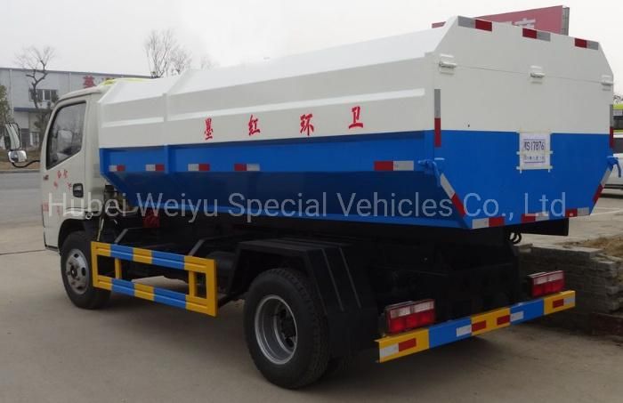 Hot Sale Dongfeng 5000liters/5cbm Small Hook Lift Side Loading Garbage Compactor Truck