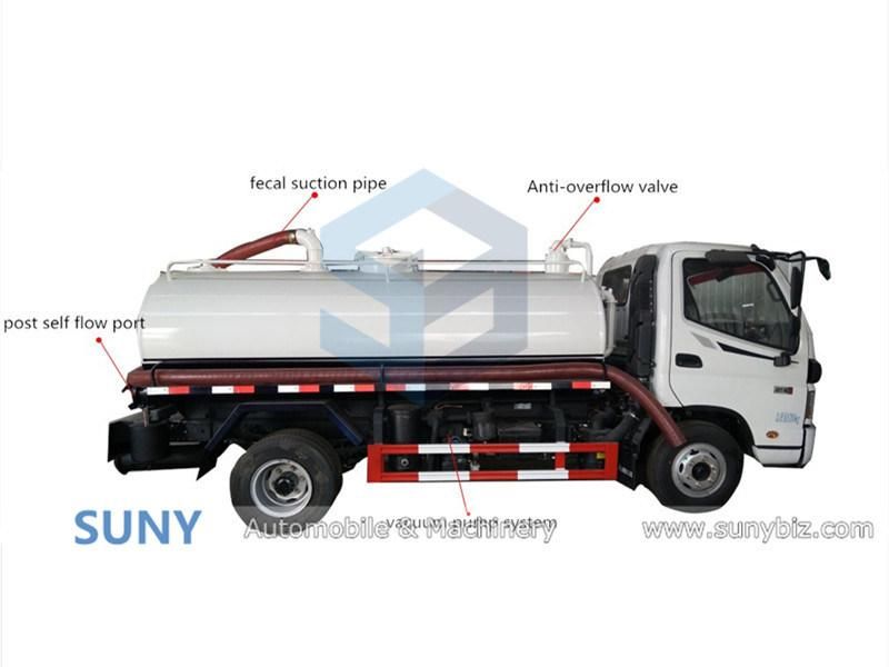 Small Foton 2cbm Mini Sewage and Fecal Suction Dump Truck Price