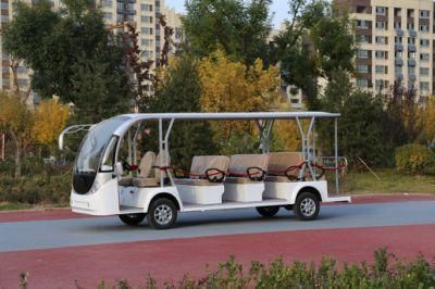 14 Passenger Fully Enclosed Electric Shuttle Car Electric Sightseeing Bus with Door