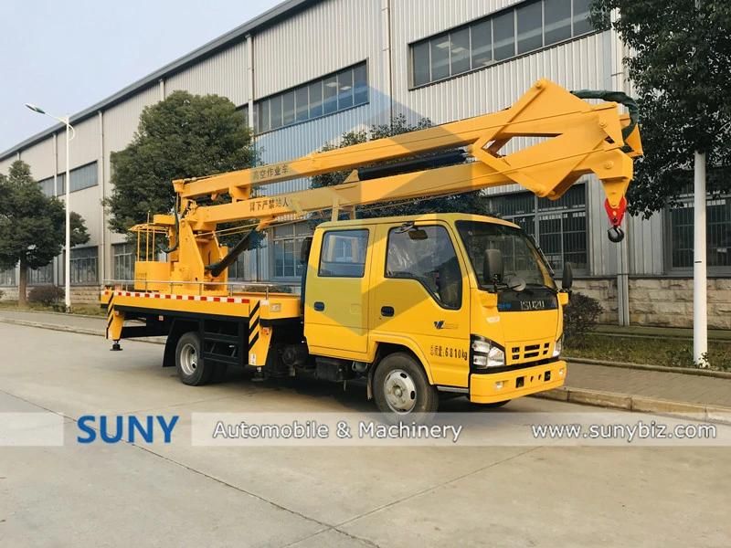 16m 10 Ton 20 Ton Hydraulic Rising Boom Bucket Construction Work Platform Truck