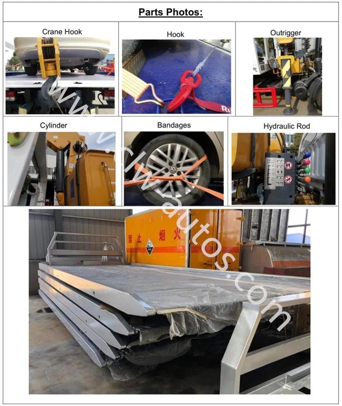 Road Recovery Dongfeng Integrated Tow and Crane Mounted 4ton Wrecker Truck