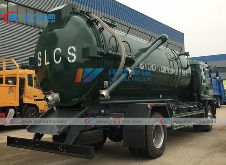 Japan Ftr High Pressure Vacuum Fecal Suction Vehicle 12000liters Sewage Sewer Cleaning Truck