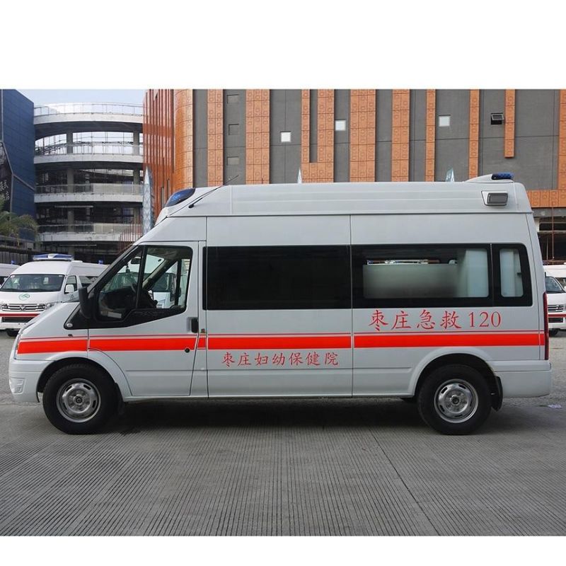 Transit V348 Monitoring Ambulance Euro 5 Short Axis Standard Roof Version White+Red Yuzhou Brand 140km/H 2933 for Sale