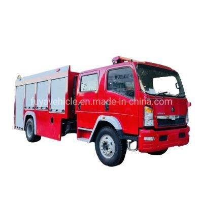 Rhd HOWO Double Row 4ton 5ton 6ton 8ton Fire Truck Manufacturer From China